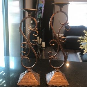 Beautiful bronze candle holders.